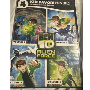 Ben 10 Alien Force Kid Favorites Cartoon Network 4 Disc DVD Collection Vol 1-4